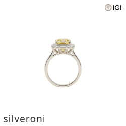 5.08 Carat Radiant Cut Lab Grown Diamond Halo Half Band Ring - 3