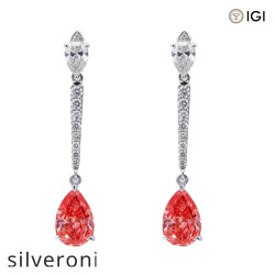 5.53 Carat Radiant Lab Grown Diamond Earrings in 18KT White Gold - Silveroni