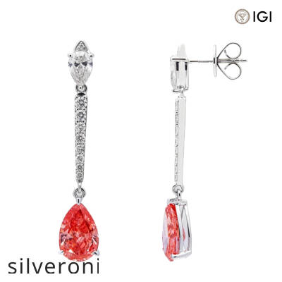 5.53 Carat Radiant Lab Grown Diamond Earrings in 18KT White Gold - 2