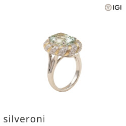 5.97 Carat Radiant Cut Lab Grown Blue-Green Diamond Pendant-Ring - 2