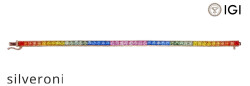 6.00-6.50 Carat Princess Cut Multi-Colored Sapphire Tennis Bracelet in 18kt Rose Gold - 2