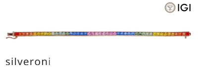6.00-6.50 Carat Princess Cut Multi-Colored Sapphire Tennis Bracelet in 18kt Rose Gold - 2