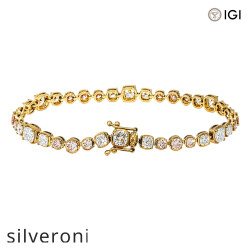 6.31 Carat Cushion Lab Grown Diamond Bracelet in 18KT Yellow Gold - 2