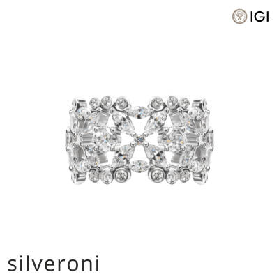 6.5 Carat D Color Lab Grown Diamond Floral Ring - 1