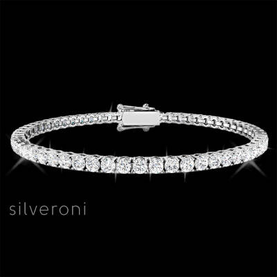 6ct Lab Diamond Tennis Bracelet D/VVS Brilliant Set in 18k by Silveroni - 2