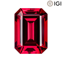 7.06 Carat Emerald Cut Lab-Created Ruby - Silveroni