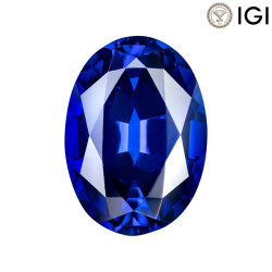 7.40 Carat Oval Cut Lab-Created Blue Sapphire - Silveroni