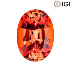 7.40 Carat Oval Cut Lab-Created Padparadscha - Silveroni