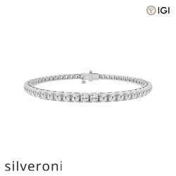 7.00 Carat Round Lab Grown Diamond Tennis Bracelet in Platinum - Silveroni