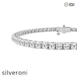 7.00 Carat Round Lab Grown Diamond Tennis Bracelet in Platinum - 2