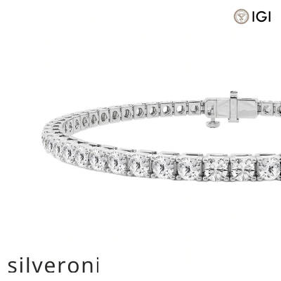 7.00 Carat Round Lab Grown Diamond Tennis Bracelet in Platinum - 2