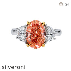 8.08 Carat Oval Lab Grown Diamond Ring in 18K Rose Gold and Platinum - Silveroni