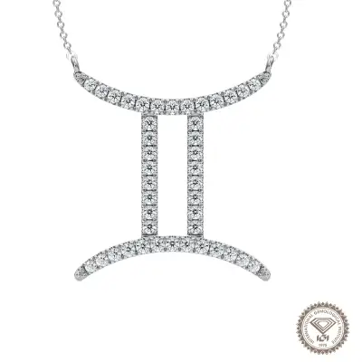 Brilliant Gemini Zodiac Diamond Necklace - 1 Carat Lab-Grown - 1