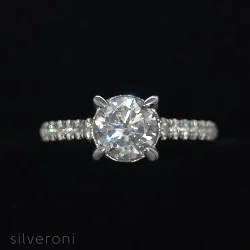Brilliant Round Double Lab Grown Diamond Ring | Sustainable Elegance by Silveroni - 2