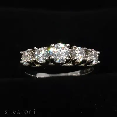 Brilliant Solitaire Lab Grown Diamond Band | Sustainable Elegance by Silveroni - 2