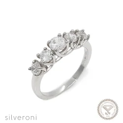 Brilliant Solitaire Lab Grown Diamond Band | Sustainable Elegance by Silveroni - 1