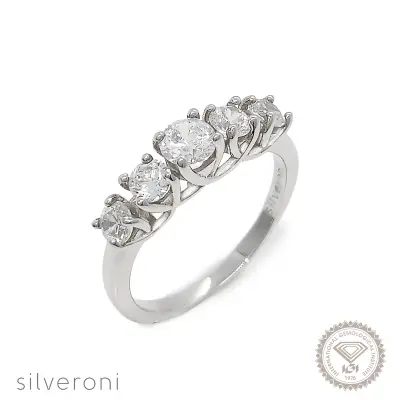 Brilliant Solitaire Lab Grown Diamond Band | Sustainable Elegance by Silveroni - 1
