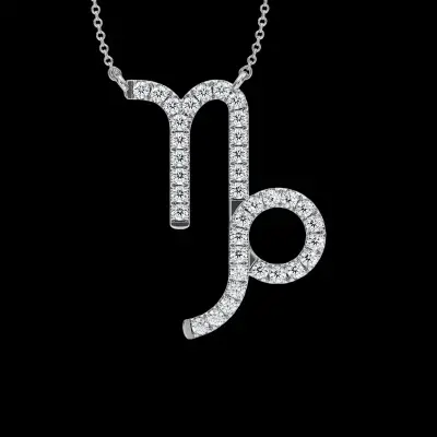 Capricorn Zodiac Sign Diamond Necklace, IGI Lab-Grown 18K - 2