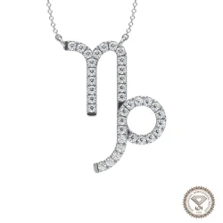 Capricorn Zodiac Sign Diamond Necklace, IGI Lab-Grown 18K - 1