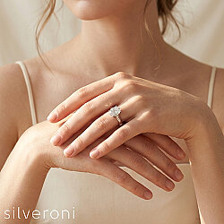 Celestial Bloom Lab Grown Diamond Ring 14K by Silveroni - 3