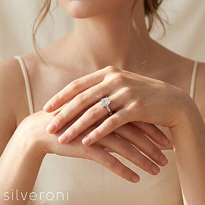 Celestial Bloom Lab Grown Diamond Ring 14K by Silveroni - 3