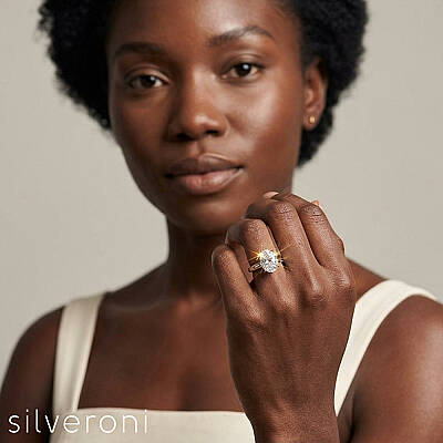 Celestial Bloom Lab Grown Diamond Ring 14K by Silveroni - 4