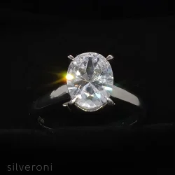 Celestial Bloom Lab Grown Diamond Ring 14K by Silveroni | 1.5 Carat | Oval:9.0x7.0 (1 pc) - 2