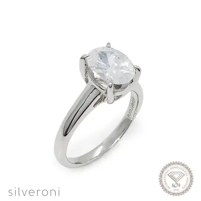 Celestial Bloom Lab Grown Diamond Ring 14K by Silveroni | 1.5 Carat | Oval:9.0x7.0 (1 pc) - 1
