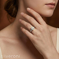 Cosmic Gleam Gold Lab Grown Diamond Ring | Sustainable Elegance by Silveroni - 4