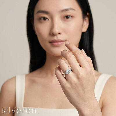 Cosmic Gleam Gold Lab Grown Diamond Ring | Sustainable Elegance by Silveroni - 3