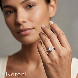 Cosmic Gleam Gold Lab Grown Diamond Ring | Sustainable Elegance by Silveroni - 1