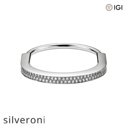 Cushion Cut Full Pavé Diamond Bangle in White Gold - 2