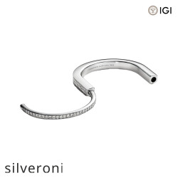 Cushion Cut Full Pavé Diamond Bangle in White Gold - 3