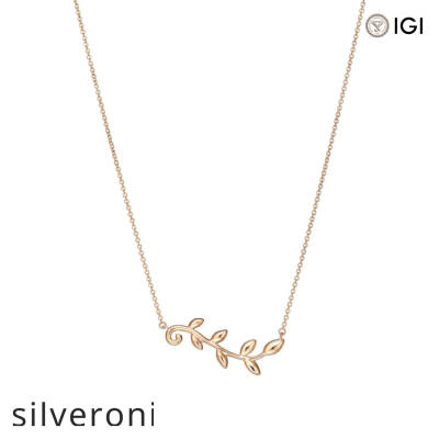 Cushion Cut Olive Leaf Vine Pendant - 1