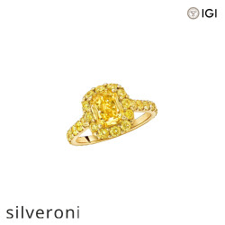 Cushion Cut Yellow Lab Grown Diamond Engagement Ring - Silveroni