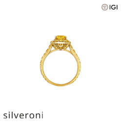Cushion Cut Yellow Lab Grown Diamond Engagement Ring - 3