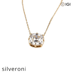 D Cushion Cut Lab Grown Diamond Necklace - Silveroni