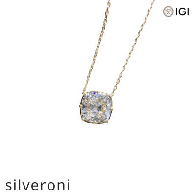 D Cushion Cut Lab Grown Diamond Necklace - 3