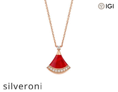 Divas’ Dream 0.13 Carat Lab Grown Diamond Necklace in 18K Rose Gold - 1