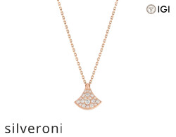 Divas’ Dream 18kt Rose Gold Necklace with Pavé Diamonds - Silveroni