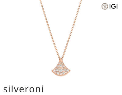 Divas’ Dream 18kt Rose Gold Necklace with Pavé Diamonds - 1