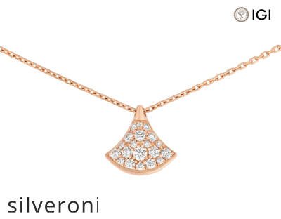 Divas’ Dream 18kt Rose Gold Necklace with Pavé Diamonds - 3