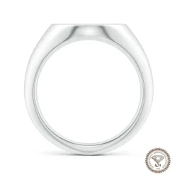 Dreamy Pisces Zodiac Signet Ring in 18K White Gold - 2