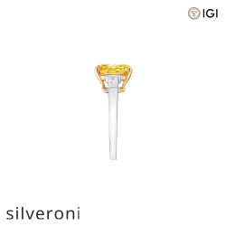 Emerald Cut Yellow Diamond Engagement Ring - 3