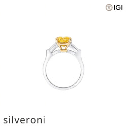 Emerald Cut Yellow Diamond Engagement Ring - 4