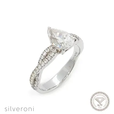 Emerald Elegance Pavé Lab Grown Diamond Ring | Sustainable Elegance by Silveroni - 1