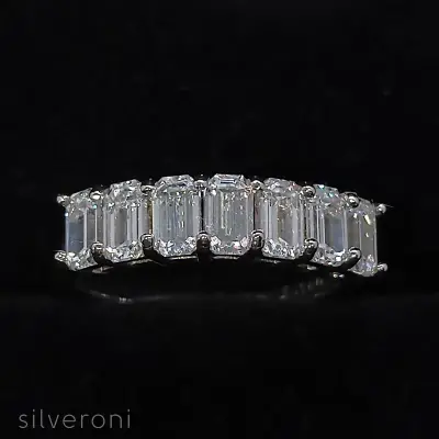 Emerald Lab Grown Diamond Band | Sustainable Elegance by Silveroni - 2