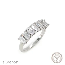 Emerald Lab Grown Diamond Band | Sustainable Elegance by Silveroni - 1