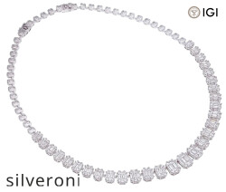 Emerald-Shape Composite Diamond Riviera Choker - Silveroni