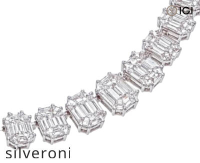 Emerald-Shape Composite Diamond Riviera Choker - 2